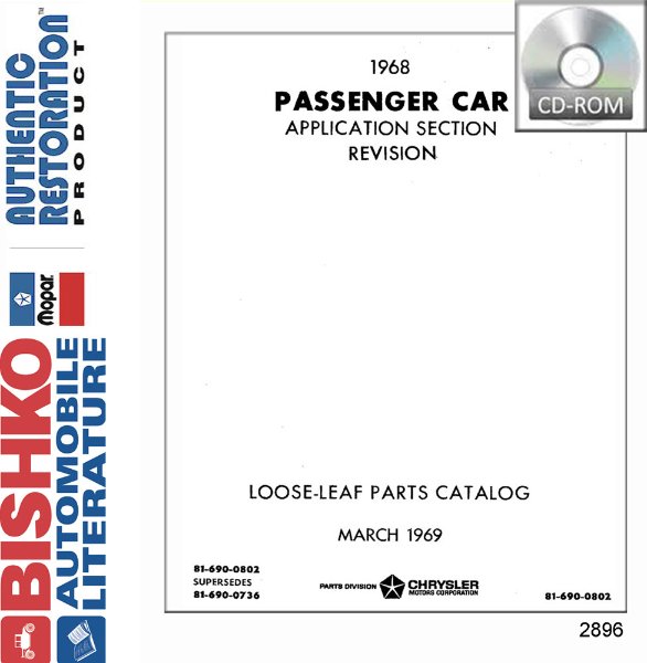 1968 Mopar Chrysler Dodge Desoto Plymouth Parts Numbers Book List PDF Interchange