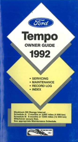 1992 Ford Tempo Owner's Manual