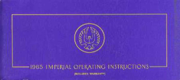 1965 Chrysler Imperial Owner's Manual