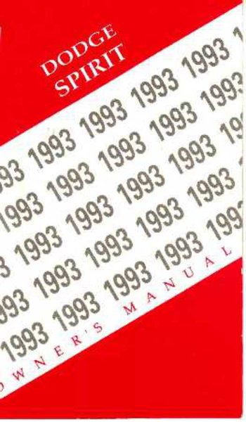 1993 Dodge Spirit Owner's Manual