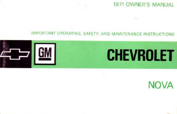 1971 Chevrolet Nova Owner's Manual