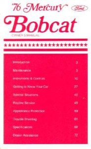 1976 Mercury Bobcat Owner's Manual