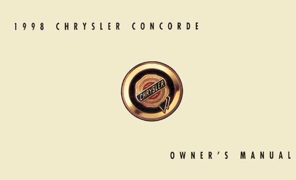 1998 Chrysler Concorde Owner's Manual