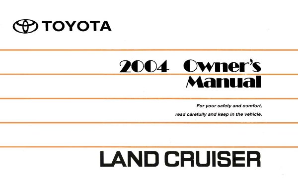 2004 Toyota LAND CRUISER Owner's Manual
