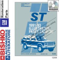 1991 1992 1993 Chevrolet S-T Series Truck Part Numbers Book PDF List Interchange sample image