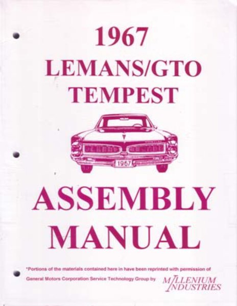 1967 Pontiac Tempest Assembly Manual Book Rebuild Instructions Illustrations