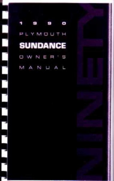 1990 Plymouth Sundance Owner's Manual