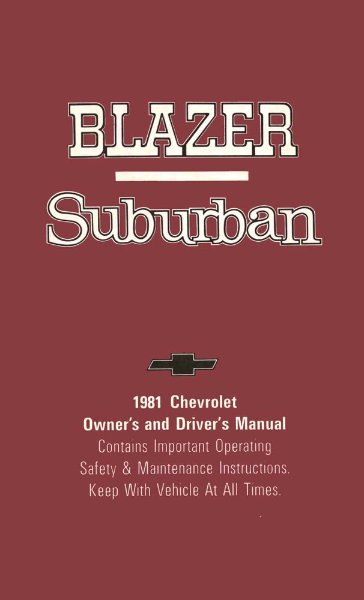 1981 Chevrolet Blazer, Suburban Owner's Manual