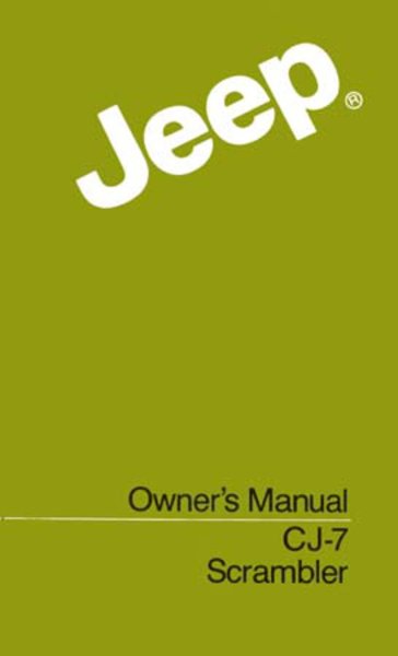 1984 Jeep CJ & Scrambler Owner's Manual