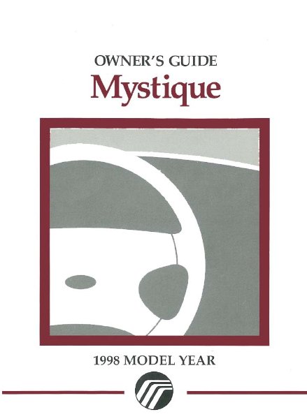 1998 Mercury Mystique Owner's Manual