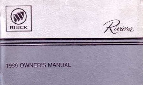 1986 Buick Riviera Owner's Manual