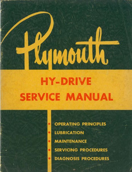 1953 Plymouth HY-DRIVE TRANSMISSION Factory Shop Service Manual