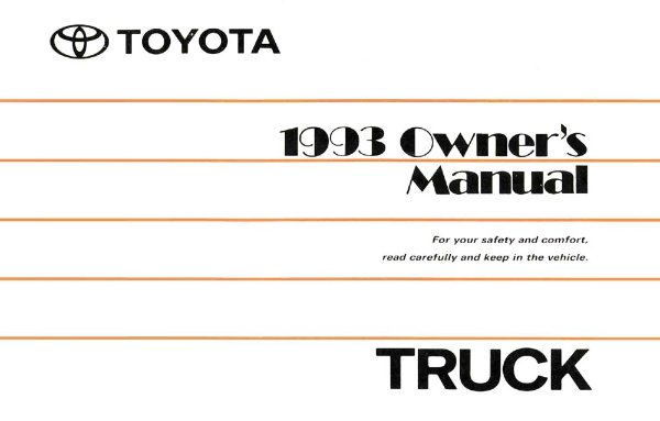 1993 Toyota Pickup Owner's Manual
