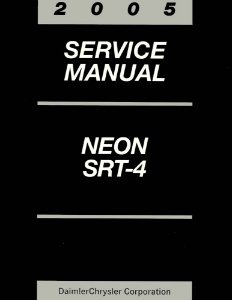 2005 Dodge Neon, SRT-4 Factory Shop Service Manual