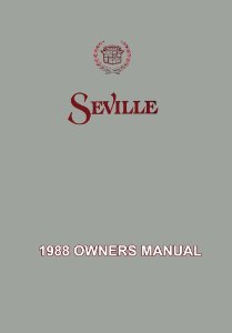 1988 Cadillac Seville Owner's Manual
