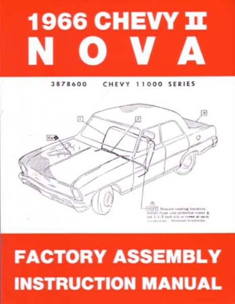 1966 Chevrolet Chevy ll Nova Assembly Manual Book Rebuild Instructions Drawings