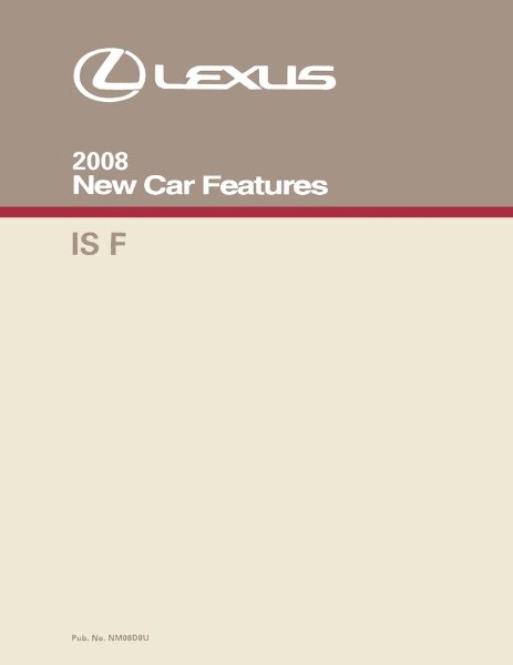 2008 Lexus IS F Factory Shop Service Manual