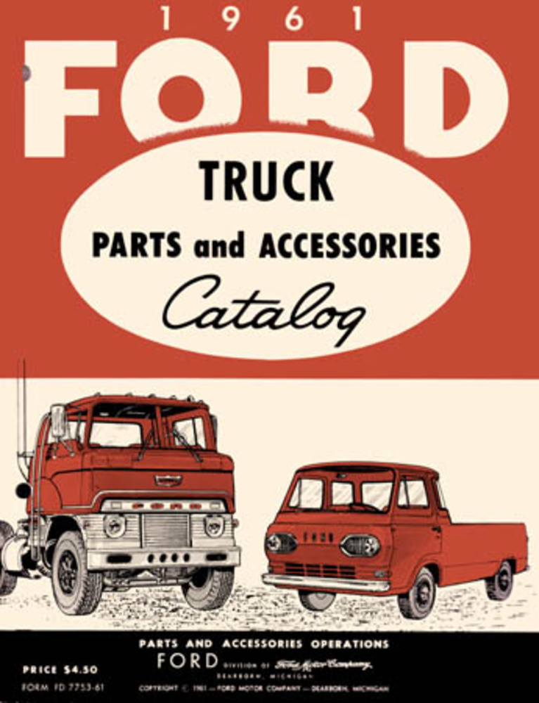 1961 Ford Truck Part Numbers Book List Catalog Interchange Drawings