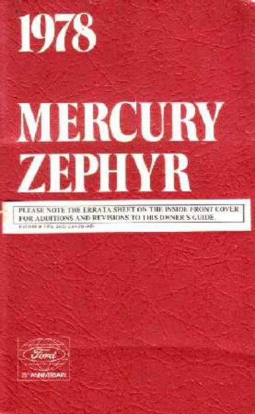 1978 Mercury Zephyr Owner's Manual