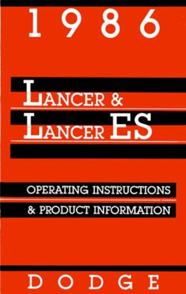 1986 Dodge Lancer Owner's Manual