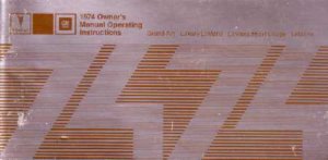 1974 Pontiac Grand Am, Le Mans Owner's Manual