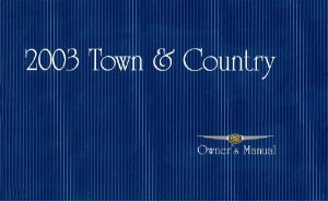 2003 Chrysler Town & Country Owner's Manual