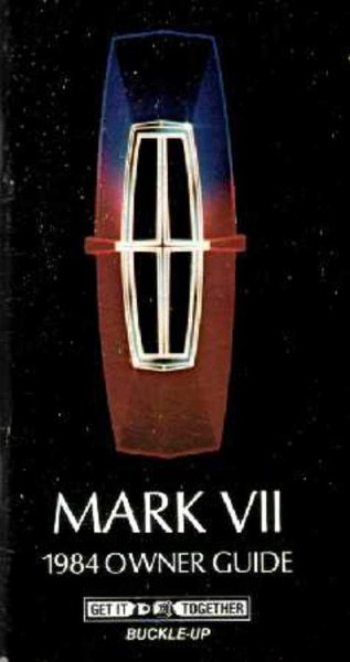1984 Lincoln Mark VII Owner's Manual