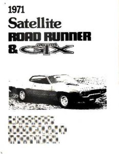 1971 Plymouth Road Runner, Satellite Wiring Diagrams Manual