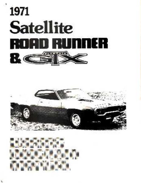 1971 Plymouth Road Runner, Satellite Wiring Diagrams Manual