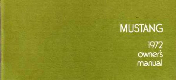 1972 Ford Mustang Owner's Manual