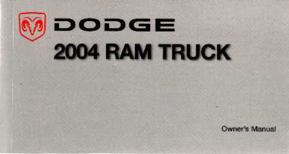 2004 Dodge Ram Truck Owners Manual User Guide