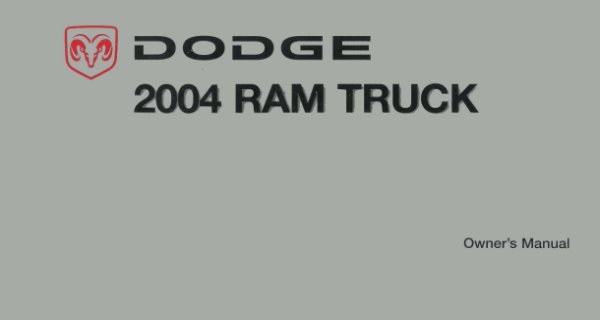 2004 Dodge Ram Truck Owner's Manual
