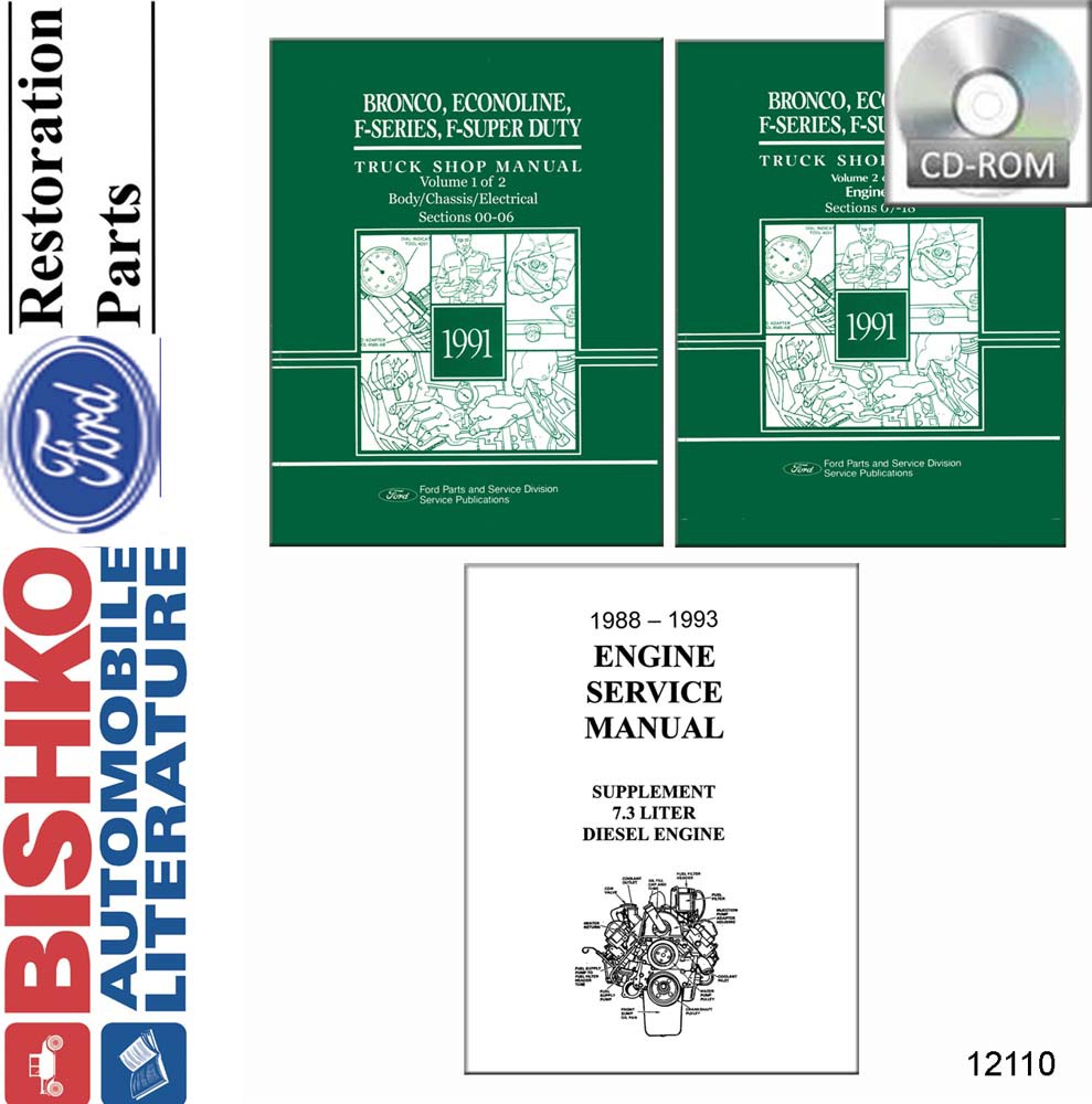 1991 FORD BRONCO, ECONOLINE, F-SERIES, F100-F350, F-SUPER DUTY, LT DUTY, PICKUP Body, Chassis & Electrical Service Manual