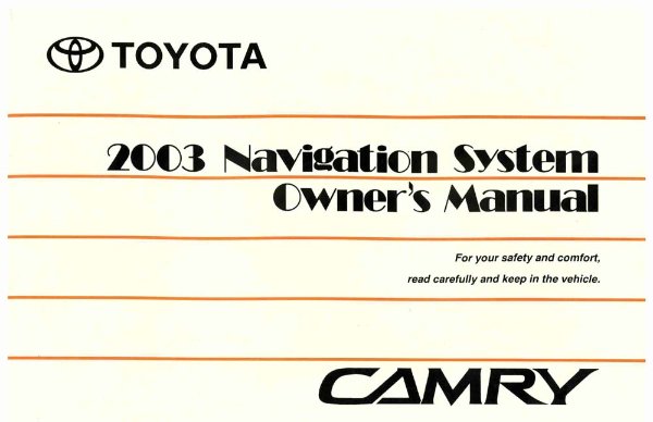 2003 Toyota Camry Owner's Manual