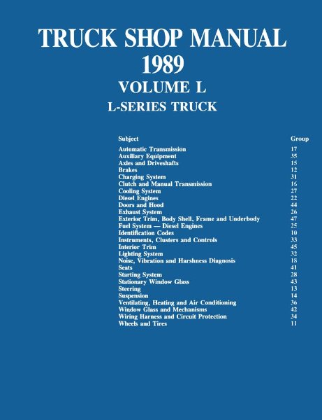 1989 Ford L-Series Truck Factory Shop Service Manual