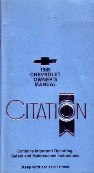 1980 Chevrolet Citiation Owner's Manual