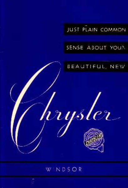 1951–1952 Chrysler Windsor Owner's Manual