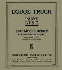 1937 Dodge Truck Part Numbers Book List Guide Catalog Interchange