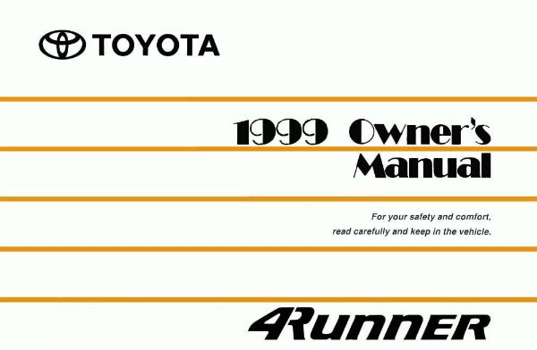 1999 Toyota 4Runner Owner's Manual
