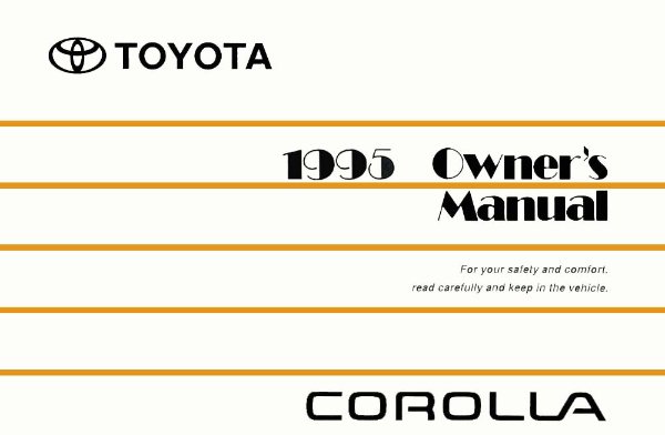 1995 Toyota Corolla Owner's Manual