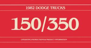 1982 Dodge All Models Owner's Manual