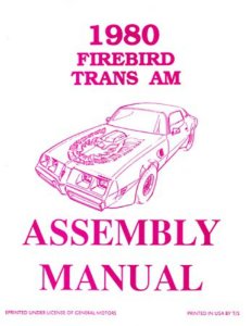 1980 Pontiac Firebird Trans Am Assembly Manual Rebuild Instructions Illustration