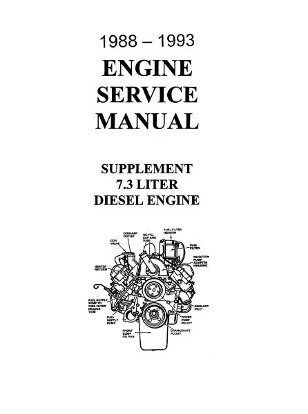 1988–1993 Ford Truck 7.3L Diesel Engine Factory Shop Service Manual