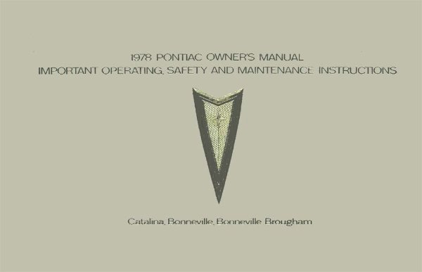 1978 Pontiac Bonneville, Brougham, Catalina Owner's Manual