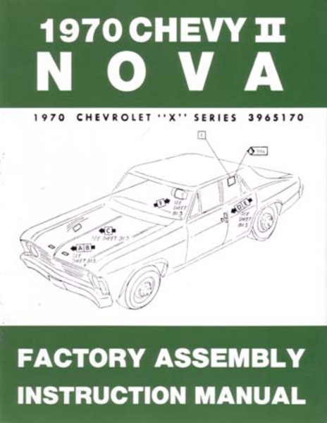 1970 Chevrolet Nova Assembly Manual Book Rebuild Instructions Illustrations