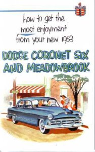 1953 Dodge Coronet, Meadowbrook Owner's Manual