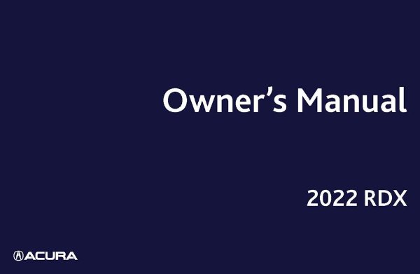 2022 Acura RDX Owner's Manual