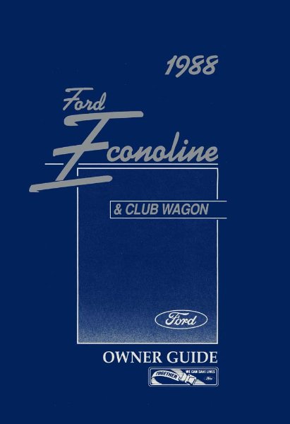 1988 Ford Econoline, Club Wagon Owner's Manual