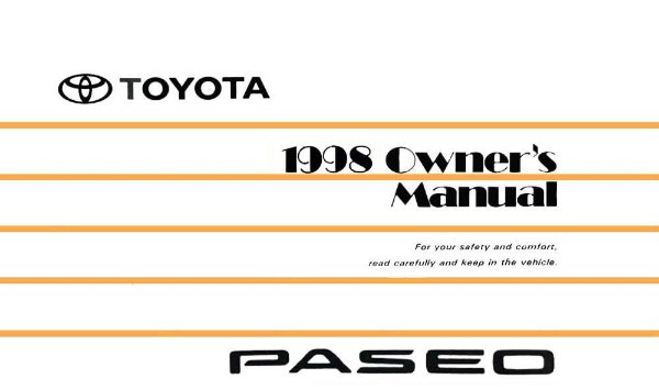 1998 Toyota Paseo Owner's Manual