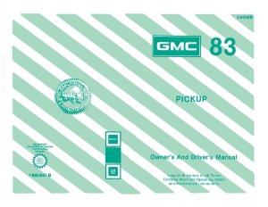 1983 GMC Light Duty Pickup Owner's Manual